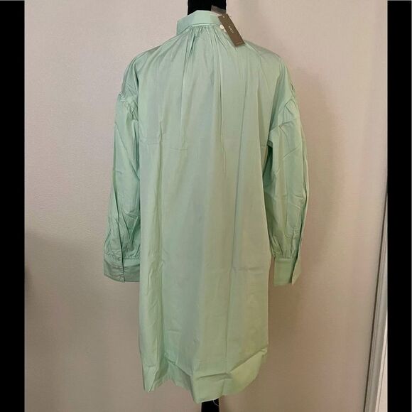 NWT J.Crew Puff-Sleeve Poplin Mini Shirtdress - Picture 4 of 9